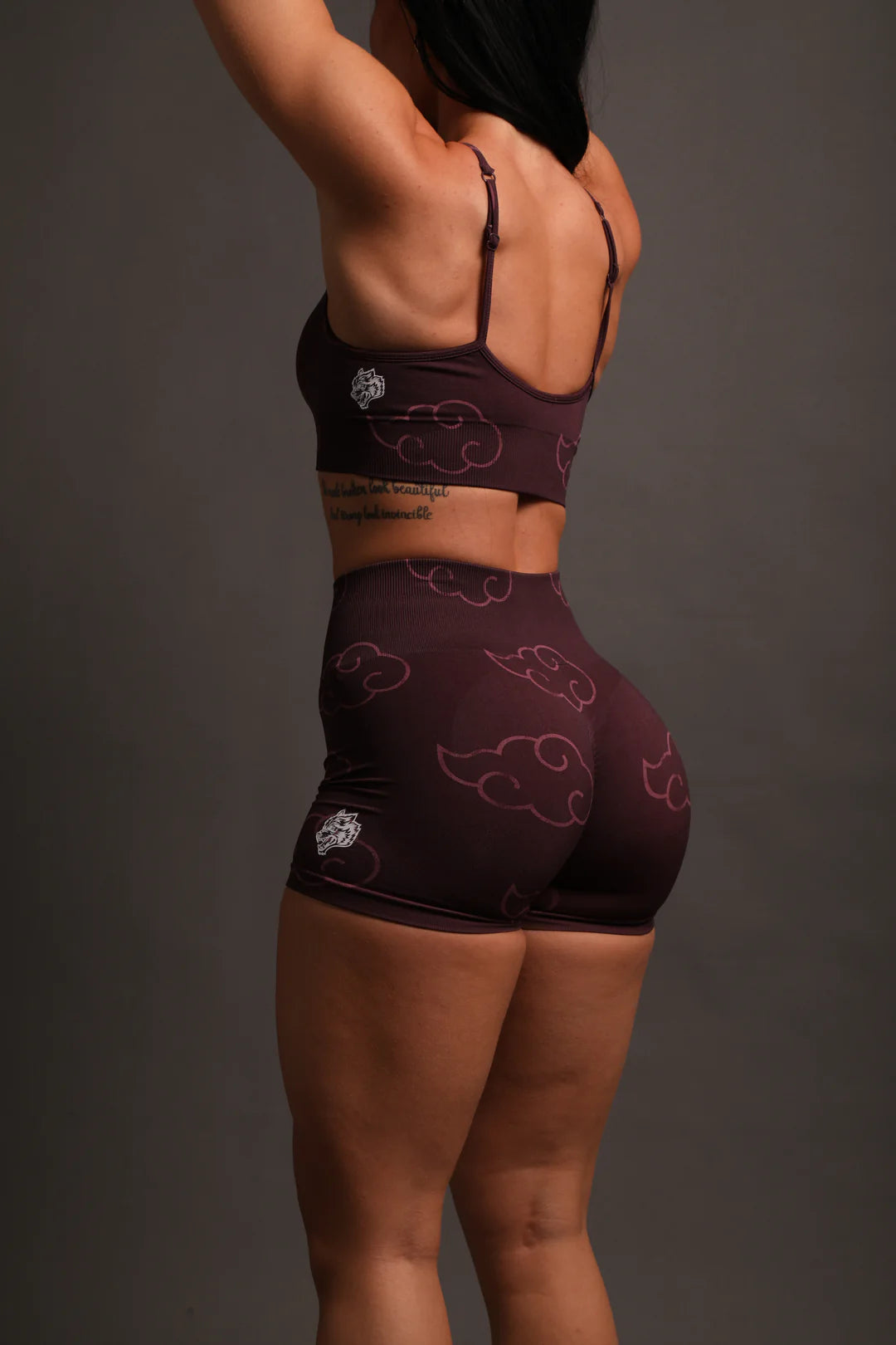 Wolf Cloud Everson Seamless "Training" Shorts in Cherry Wine