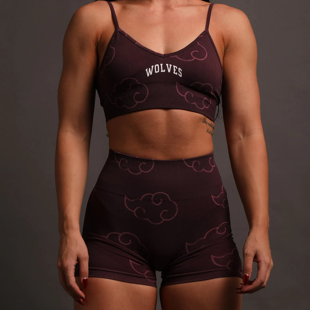 Wolf Cloud Everson Seamless "Training" Shorts in Cherry Wine