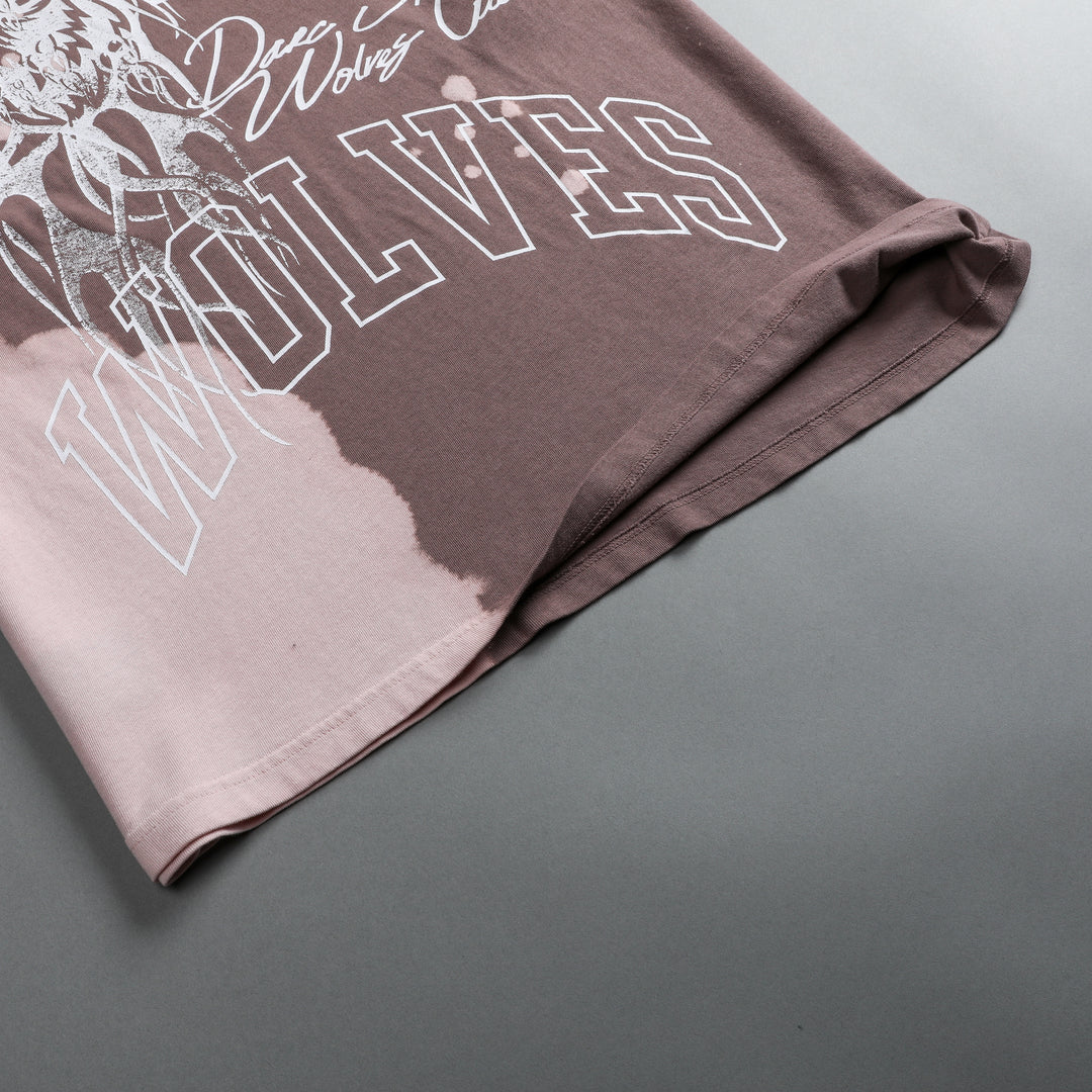 Protect Us "Premium" Oversized Tee in Tonal Mauve Acid Wash