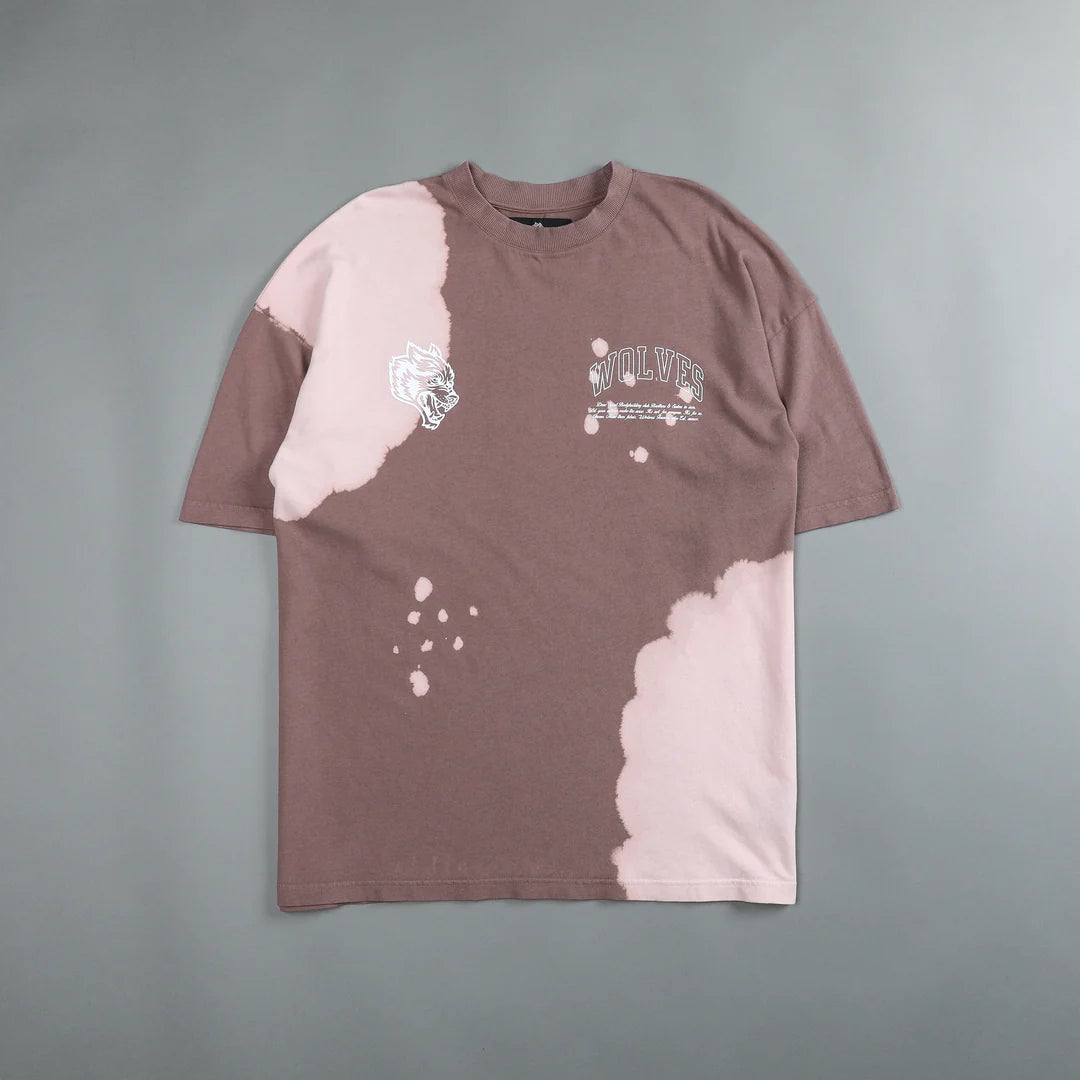 Protect Us "Premium" Oversized Tee in Tonal Mauve Acid Wash