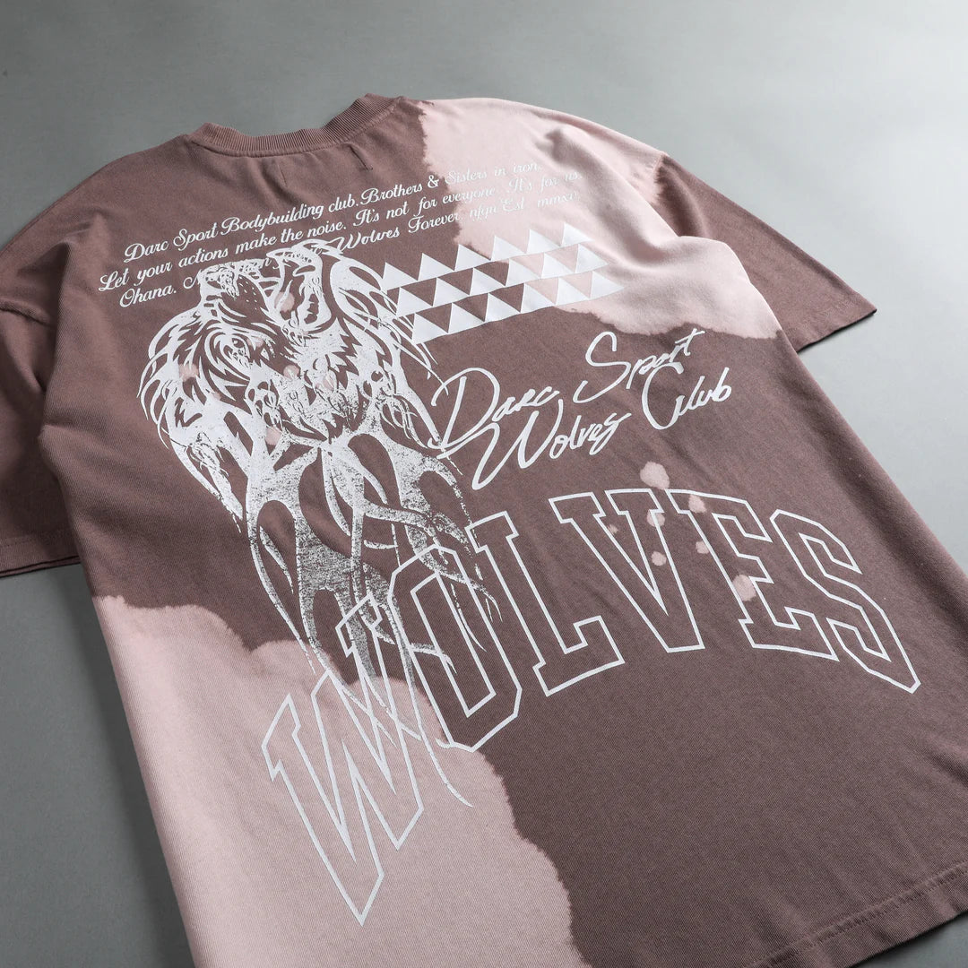 Protect Us "Premium" Oversized Tee in Tonal Mauve Acid Wash