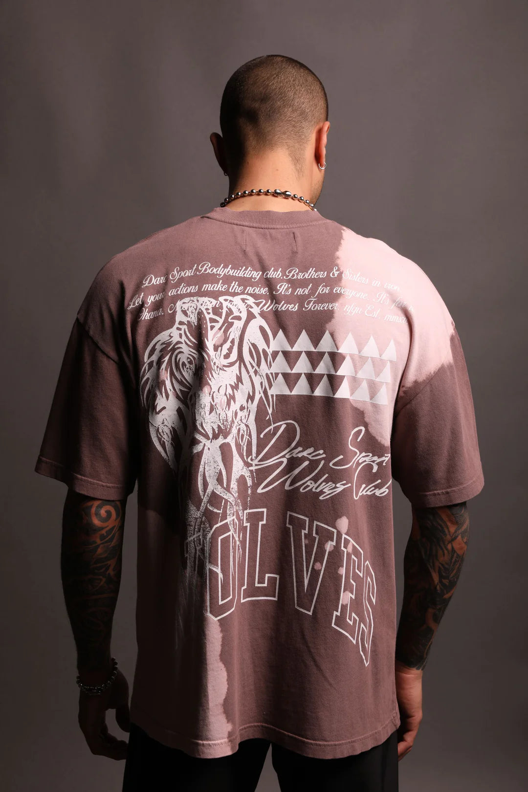 Protect Us "Premium" Oversized Tee in Tonal Mauve Acid Wash